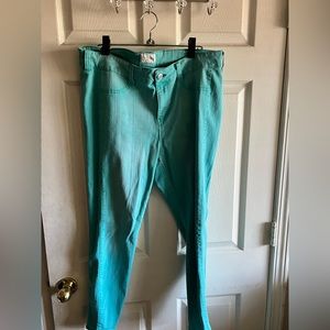 1X Light turquoise, stretchy jeans